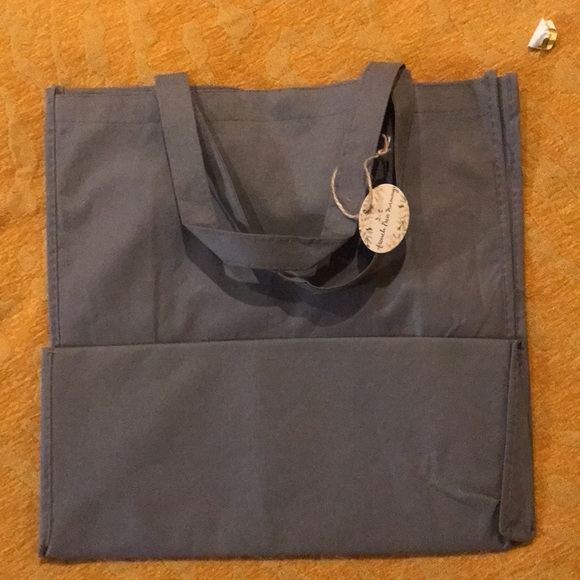 Faithworks- Count it all Joy” flower print gray orange& blue shopping bag OS NWT - Picture 5 of 6